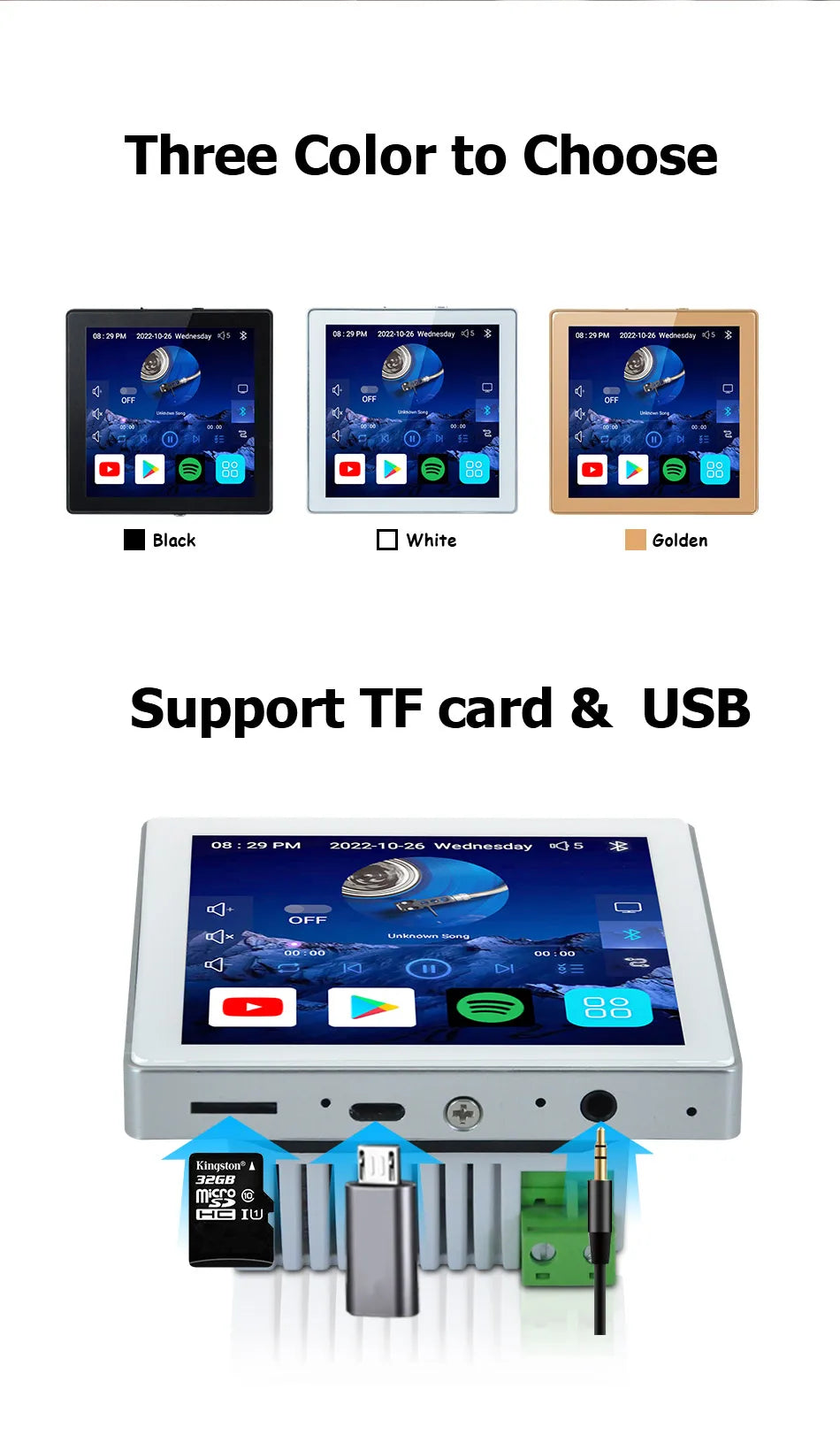 Amplificatore Home Theater WiFi Bluetooth Android 10.0 - Touch Screen 4", Controllo Vocale, 4 Canali