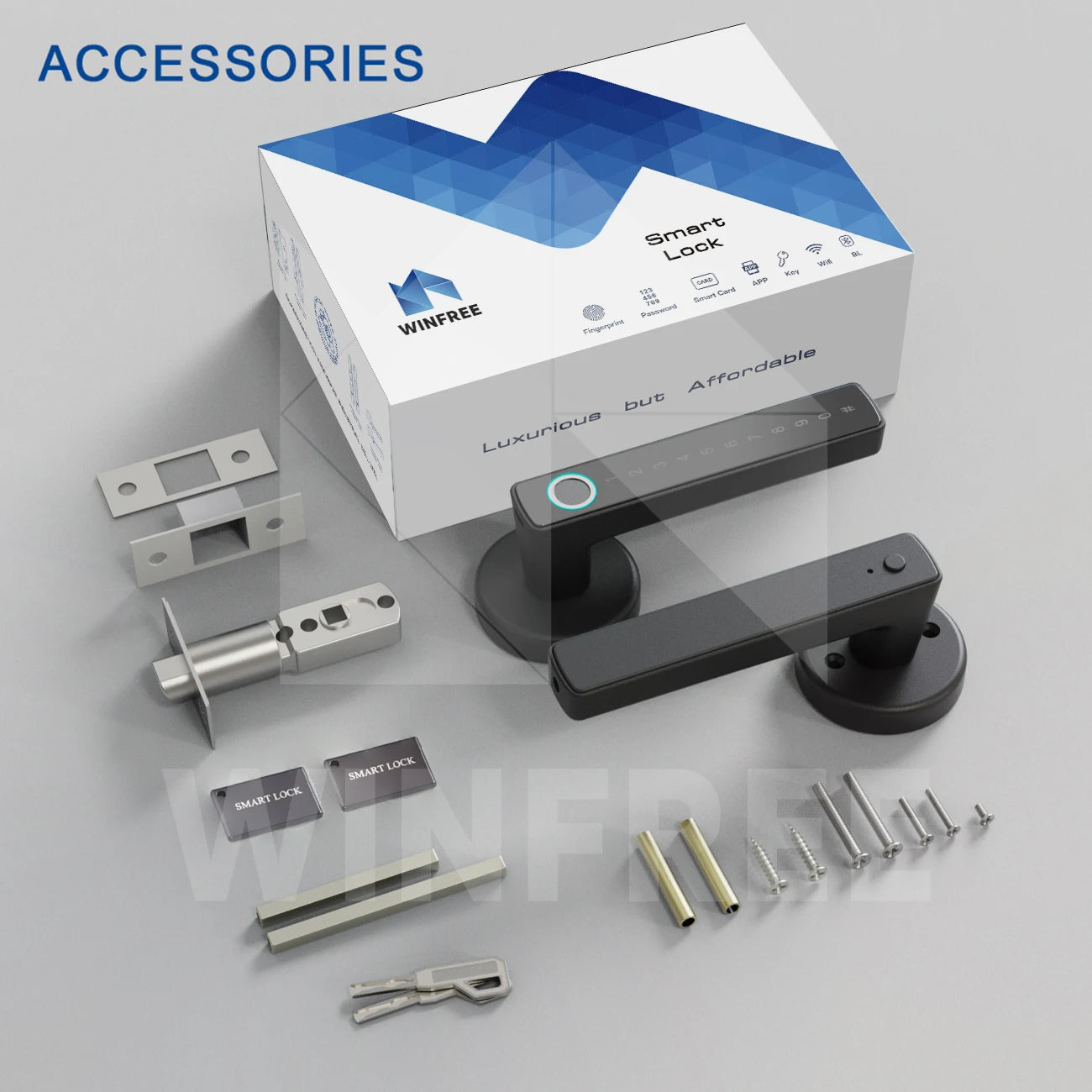 WINFREE ZenLock™ – Serratura Smart per Porte in Legno con Impronta, Codice, Bluetooth e Controllo Vocale
