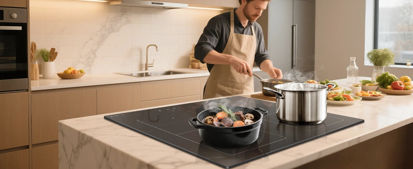 Piano Cottura a Induzione NOXTON 60cm 4 Zone con Booster e Timer