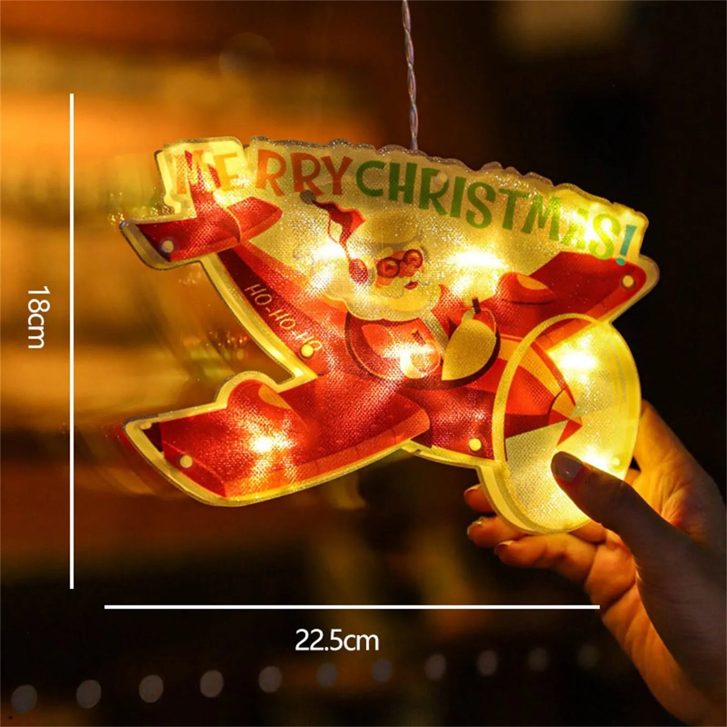 Decorazione Natalizia Luminosa con Ventosa - Pupazzo di Neve e Babbo Natale per Finestre