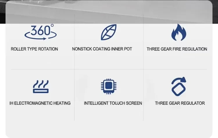 Wok Elettrico Automatico 2000W con Mescolamento Intelligente - Antiaderente, Multifunzione 220V