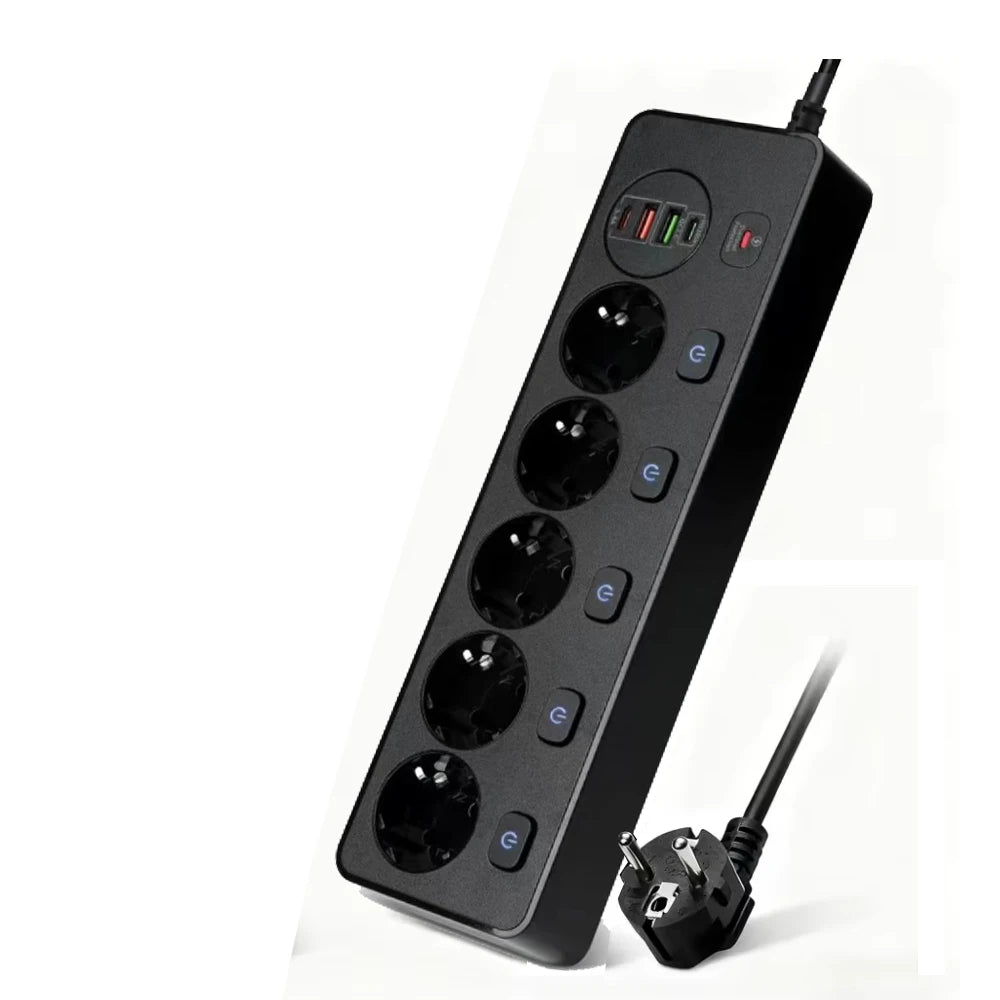 Ciabatta Multipresa Smart con Porte USB e Type-C - Controllo Indipendente, Protezione da Sovraccarico, Prese Multiple