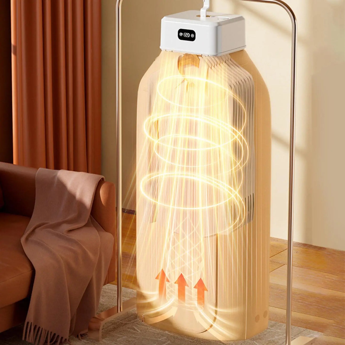 Stendibiancheria Elettrico Portatile Salvaspazio Multifunzionale per Asciugatura Rapida Biancheria