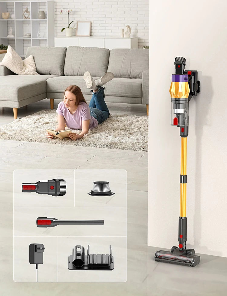 IDEACH FlexClean™ – Aspirapolvere Smart Senza Fili 550W con Display Touch, 50KPA, Asta Pieghevole e 3 Modalità