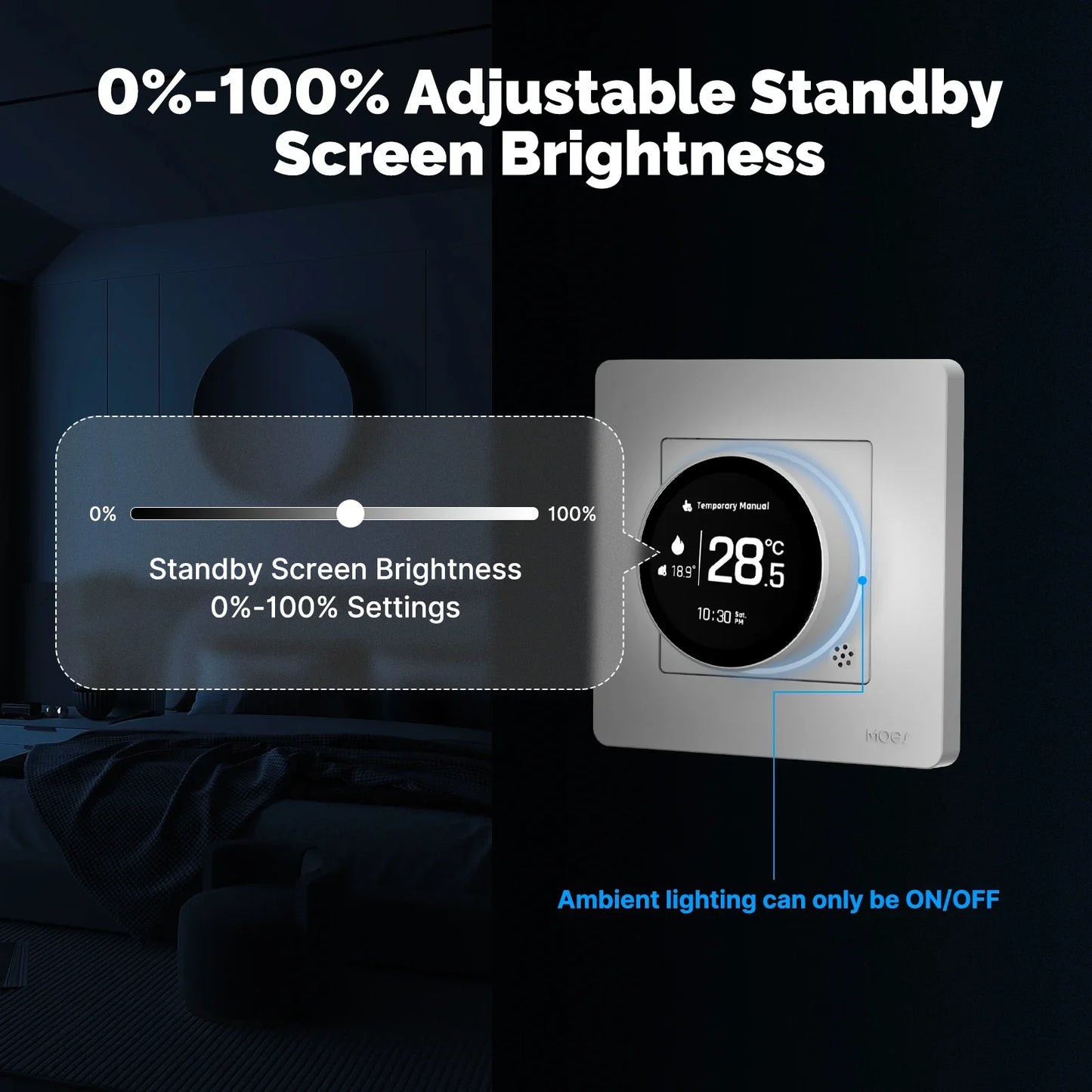 Termostato ZigBee Smart MOES Star Ring - Controllo Temperatura Alexa Google Caldaia Riscaldamento