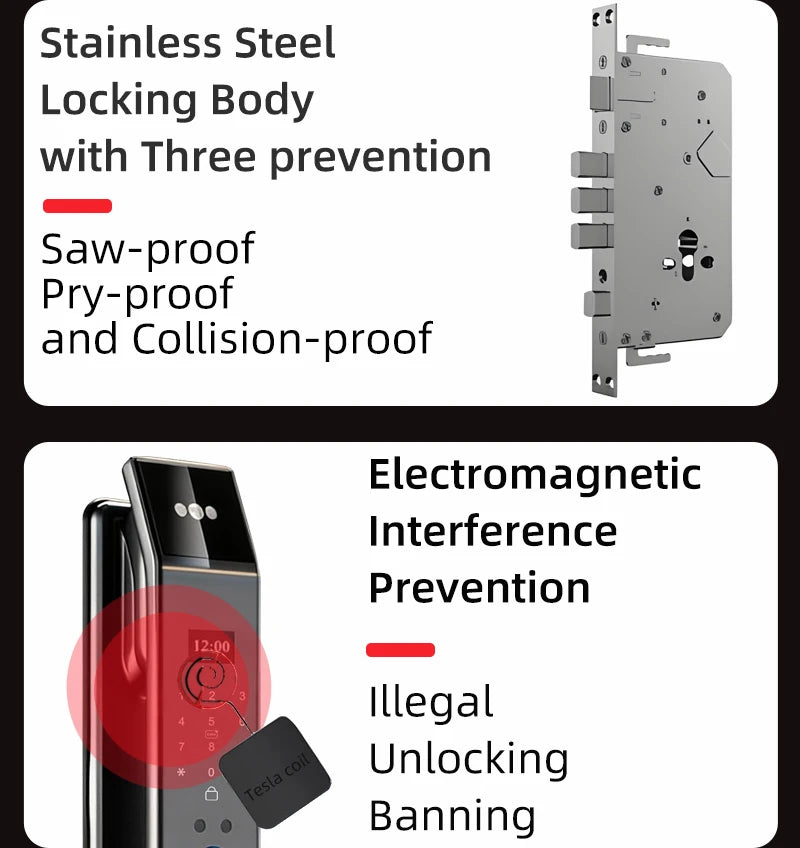Serratura Smart con Riconoscimento Facciale 3D, Impronta Digitale e App Wishome