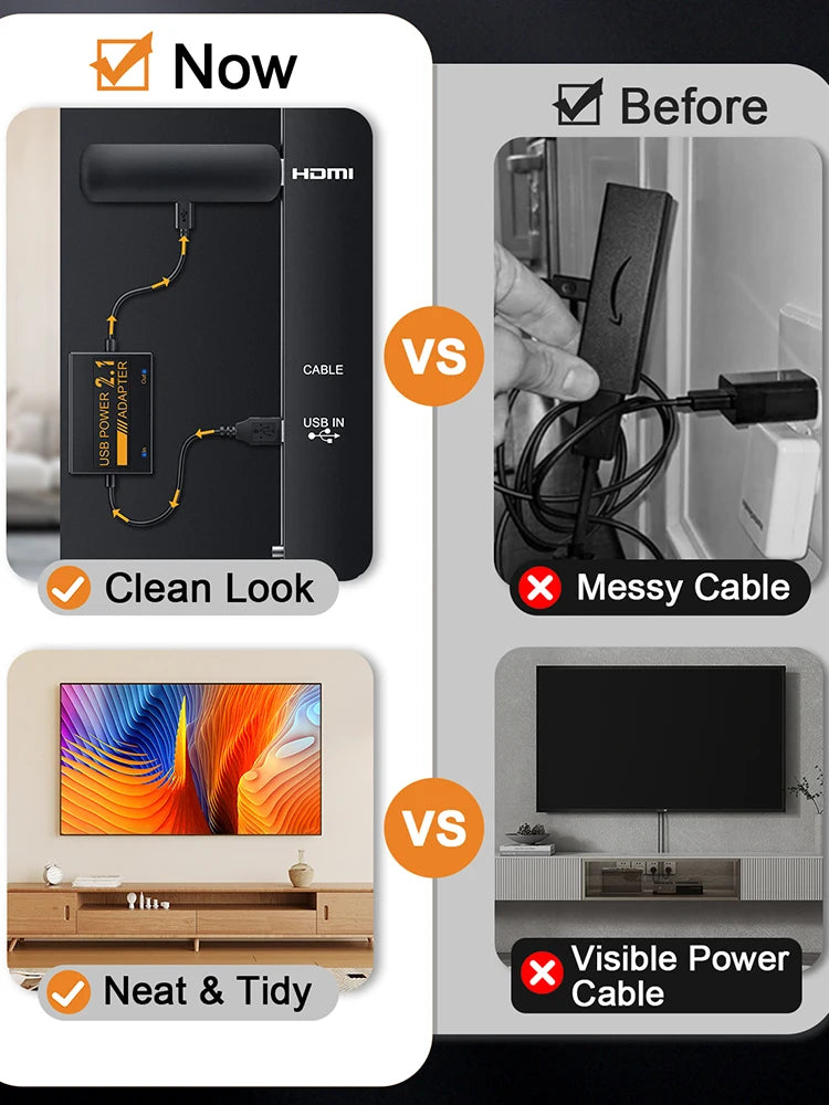 Cavo di Alimentazione USB per Amazon Fire TV Stick - Alimentazione Diretta dalla Porta USB TV