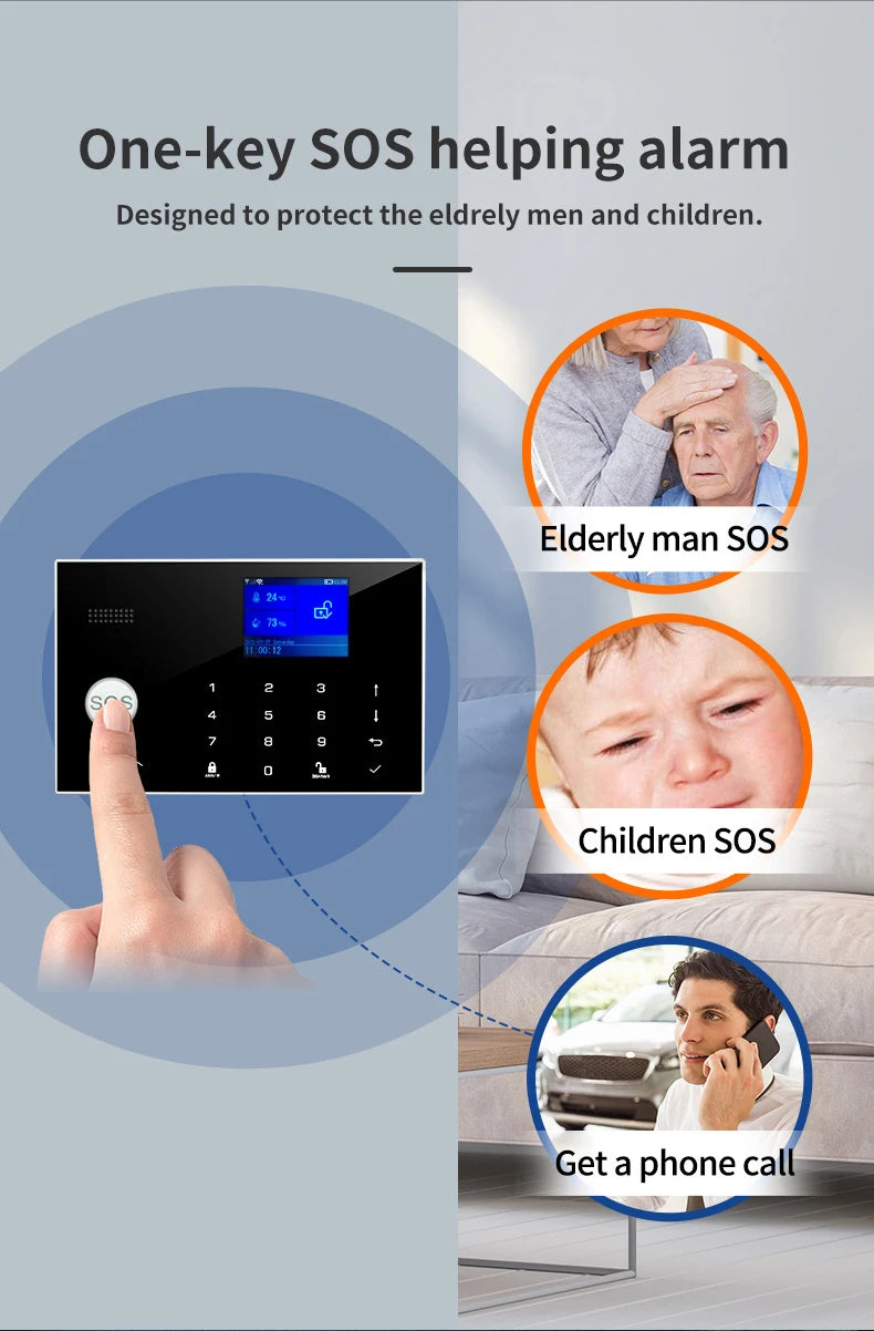 Sistema Allarme Casa WiFi GSM Wireless - Kit Antifurto Smart con Sensori Porta e Movimento, App Tuya e Compatibilità Alexa