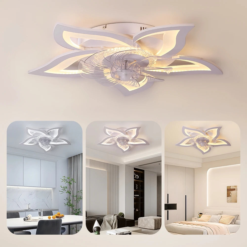 Ventilatore da Soffitto Smart con Luce LED - Telecomando 6 Velocità, Design Moderno per Cucina e Camera da Letto