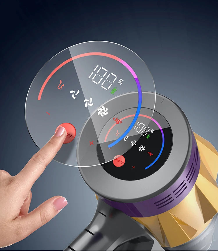 IDEACH FlexClean™ – Aspirapolvere Smart Senza Fili 550W con Display Touch, 50KPA, Asta Pieghevole e 3 Modalità
