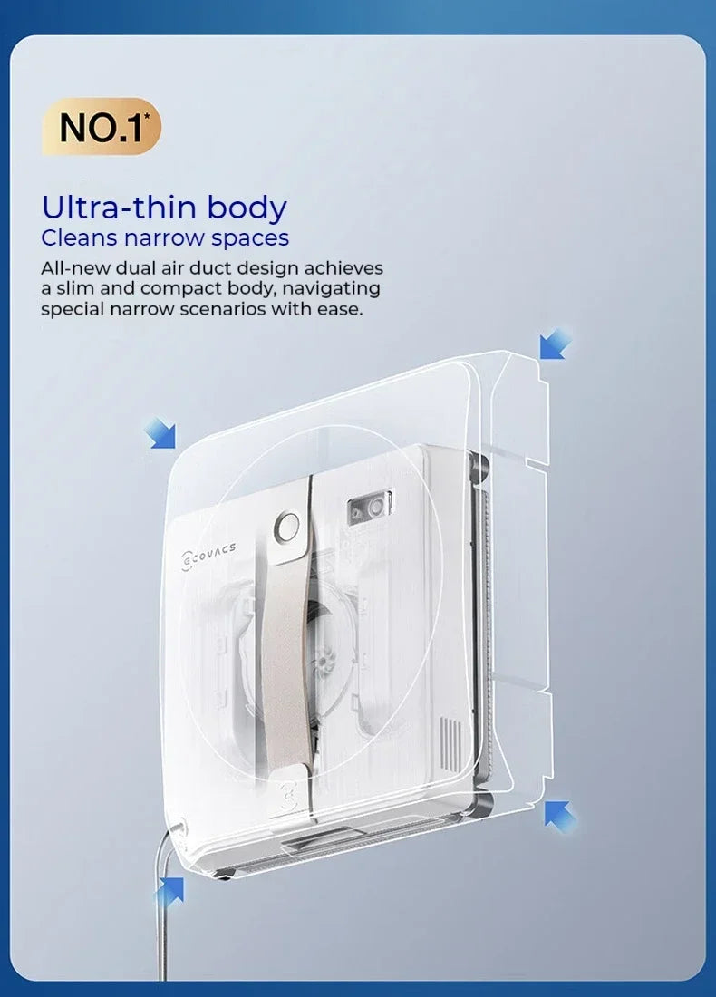 Robot Lavavetri ECOVACS WINBOT AIR MINI - Aspirazione 8000Pa per Finestre Perfette
