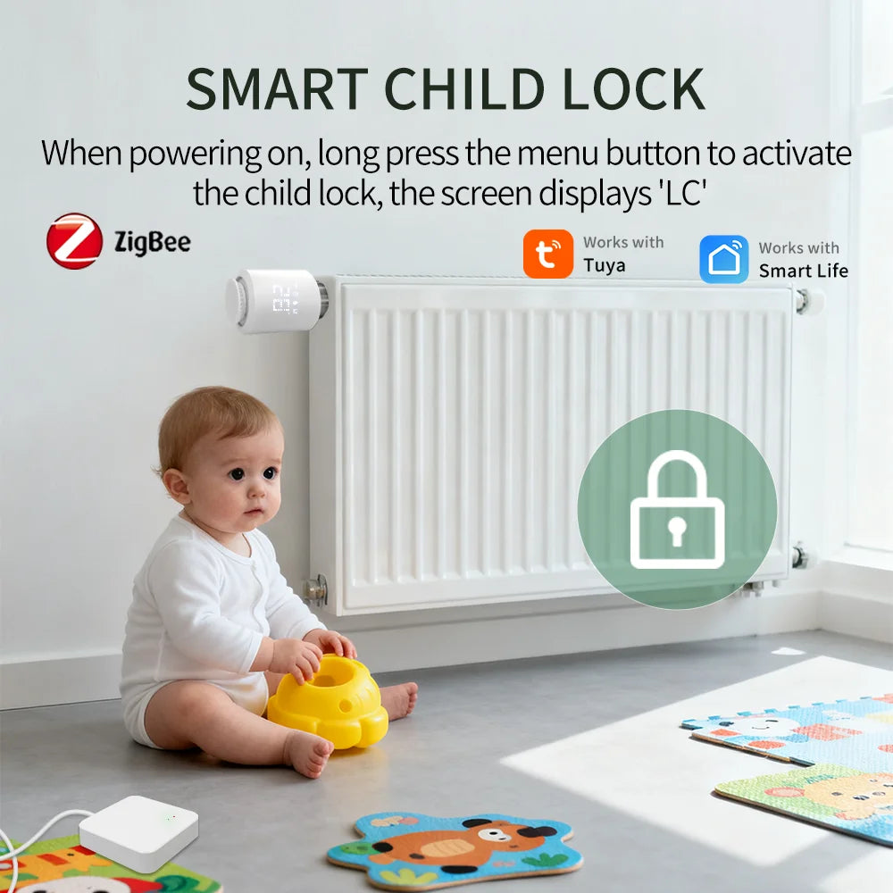 Valvola Termostatica Smart Zigbee 3.0 per Radiatori con Controllo WiFi Tuya e Alexa