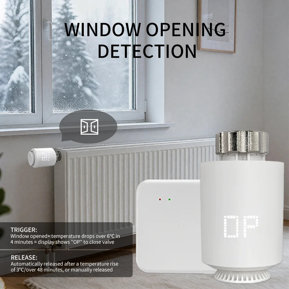 Valvola Termostatica Smart Zigbee 3.0 per Radiatori con Controllo WiFi Tuya e Alexa