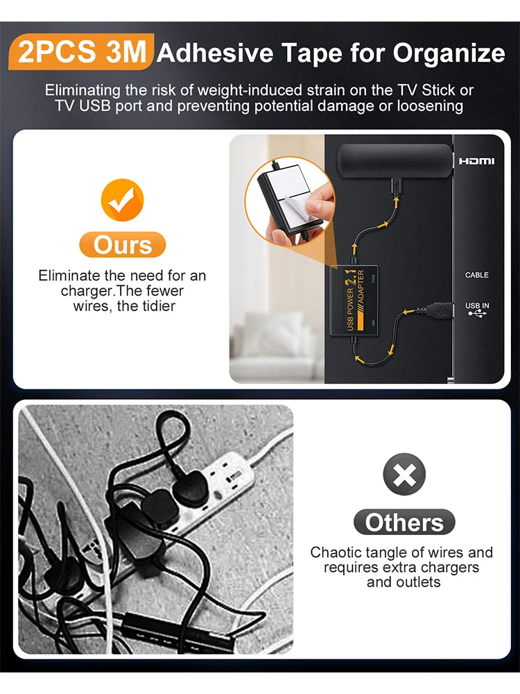 Cavo di Alimentazione USB per Amazon Fire TV Stick - Alimentazione Diretta dalla Porta USB TV