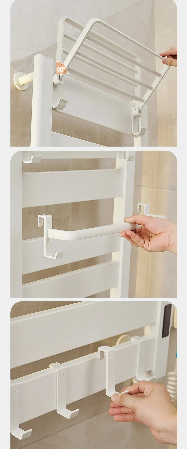 Scaldasalviette Elettrico Smart WiFi - Termoarredo da Parete per Bagno e Cucina