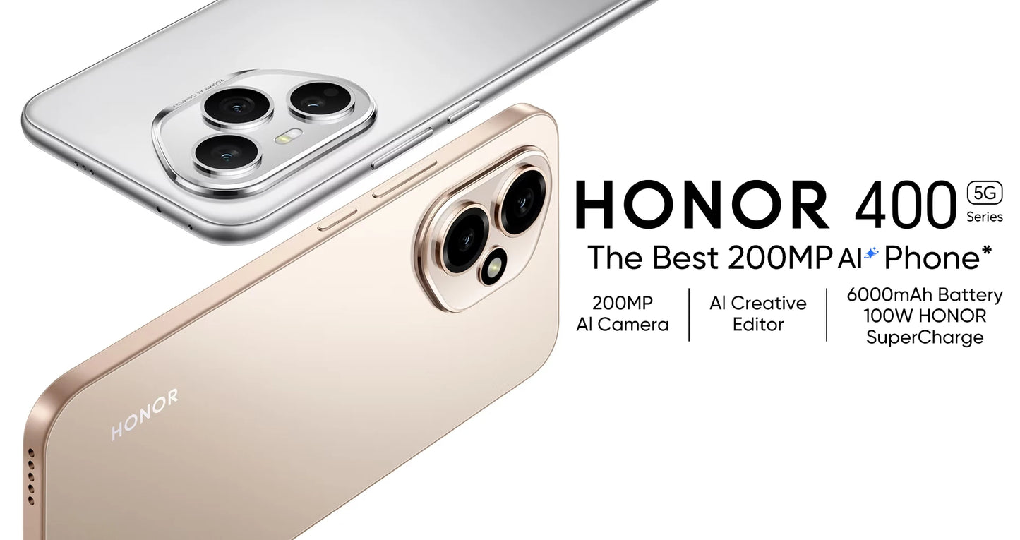 HONOR 400 5G Smartphone - Batteria 6000mAh, Ricarica Rapida 80W, Display AMOLED 120Hz 6.55'', Snapdragon 7 Gen 3
