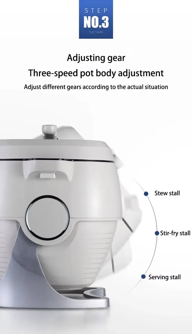 Wok Elettrico Automatico 2000W con Mescolamento Intelligente - Antiaderente, Multifunzione 220V