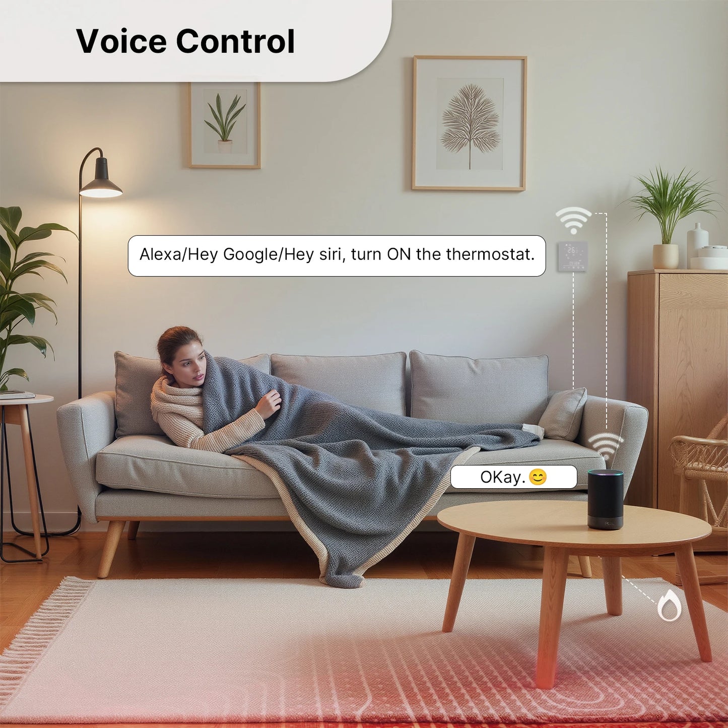 MOES Termostato Smart Wi-Fi Matter – Compatibile Alexa, Google, Apple  Controllo Temperatura per Caldaia Acqua e Riscaldamento Elettrico