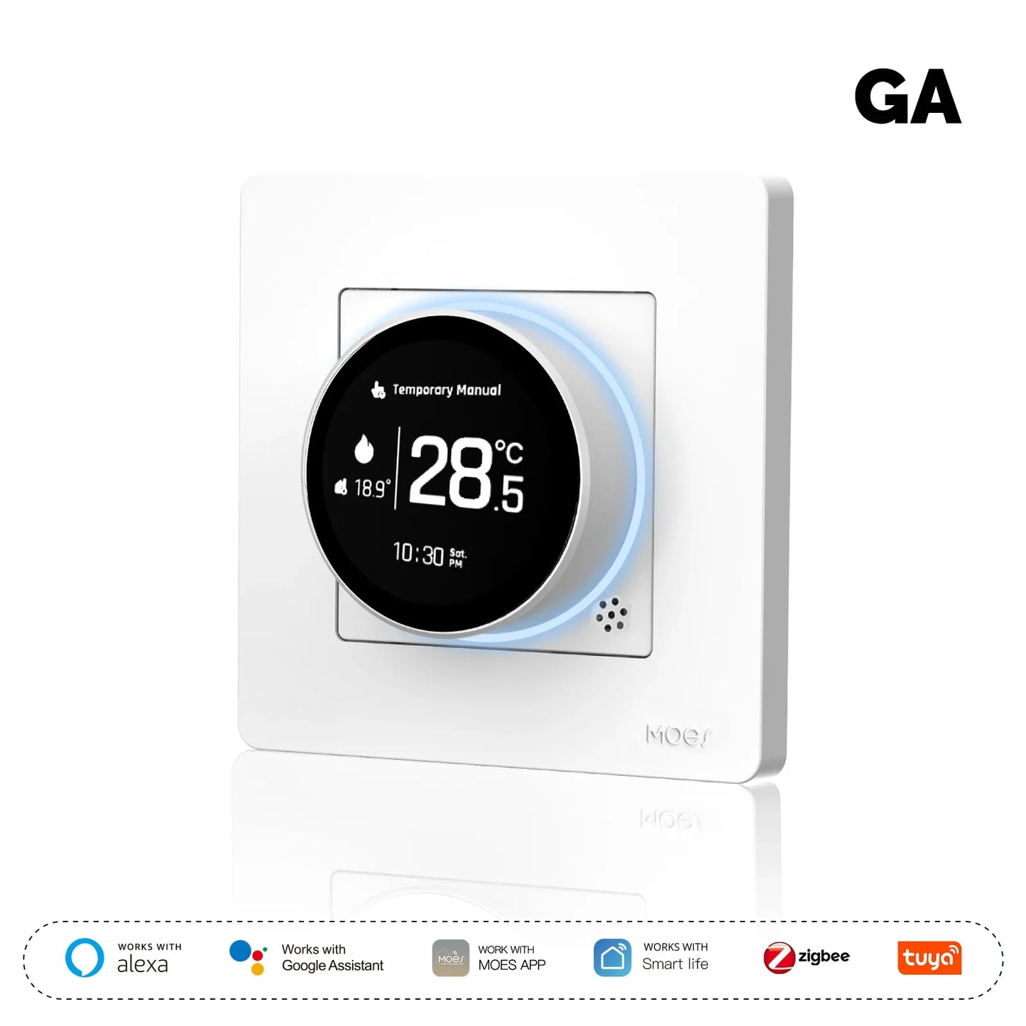 Termostato ZigBee Smart MOES Star Ring - Controllo Temperatura Alexa Google Caldaia Riscaldamento