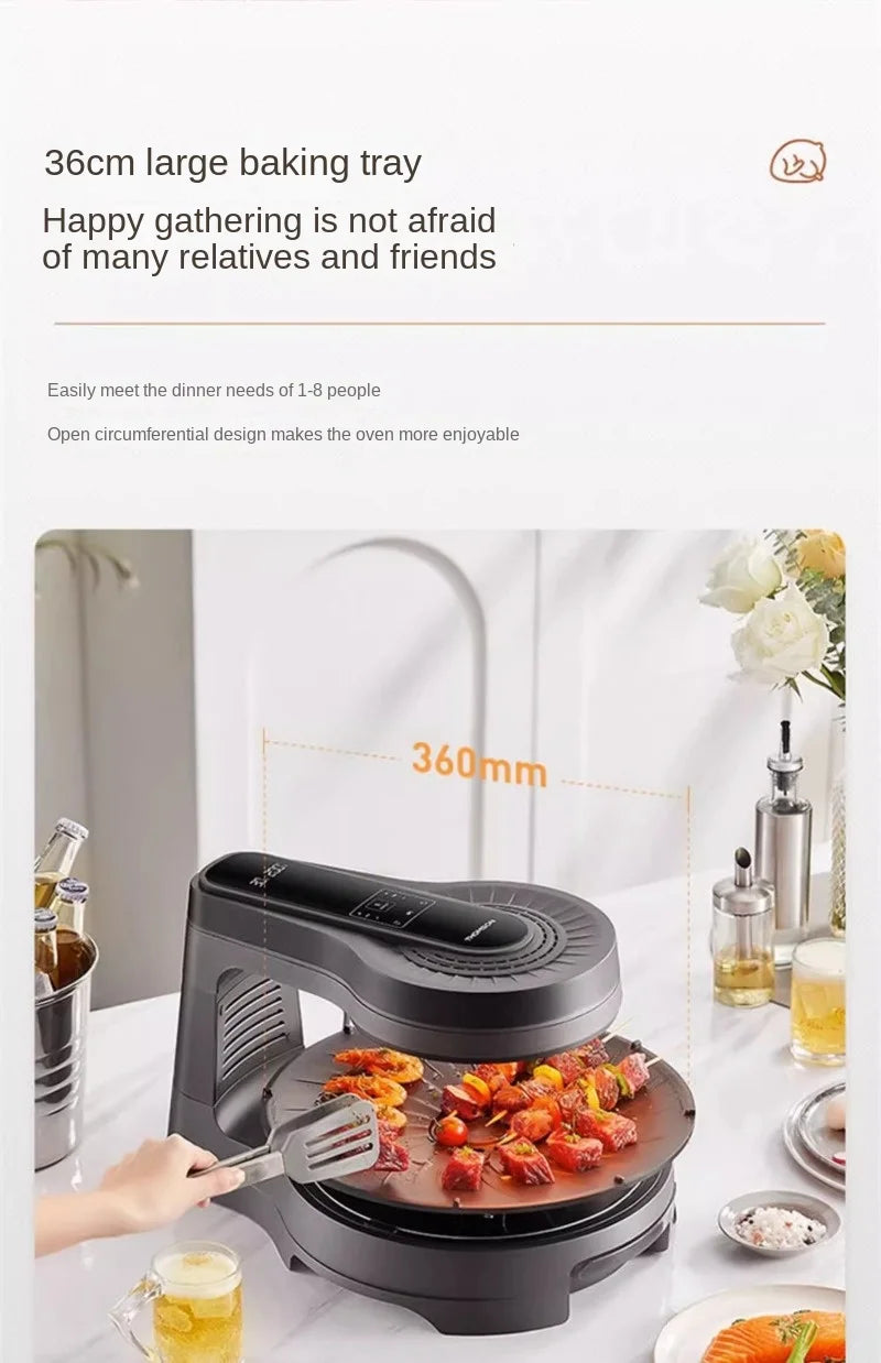 Griglia Elettrica Barbecue Senza Fumo Rotante Multifunzione per Interni