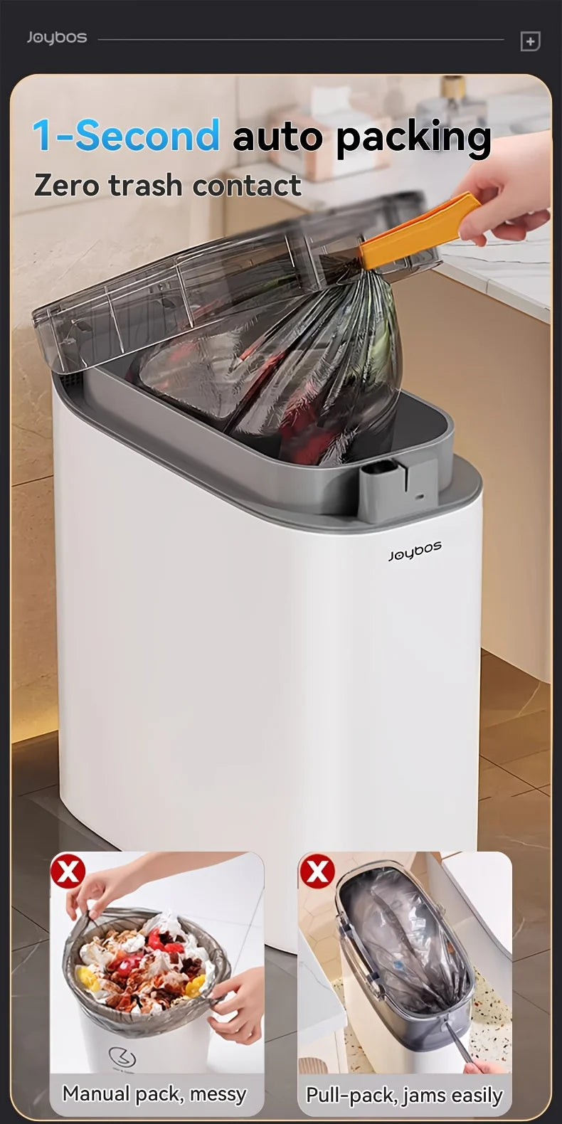 Pattumiera Intelligente con Sensore Automatico - Cestino Bagno Impermeabile con Dispenser Sacchetti