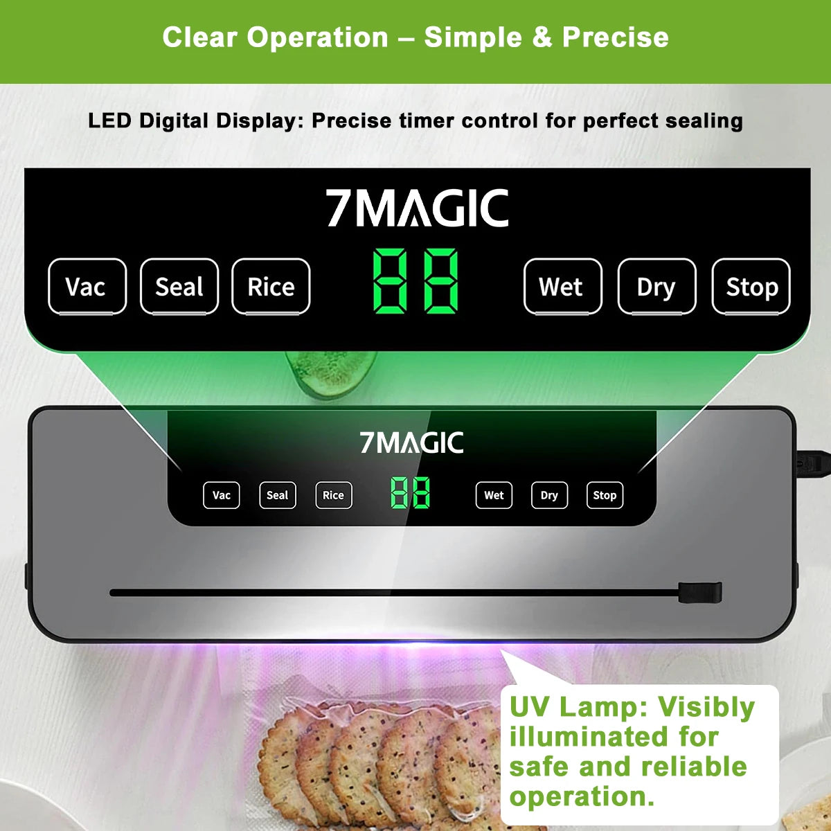 Macchina Sottovuoto Professionale con 20 Sacchetti - Sigillatura 80KPA per Alimenti Freschi e Umidi