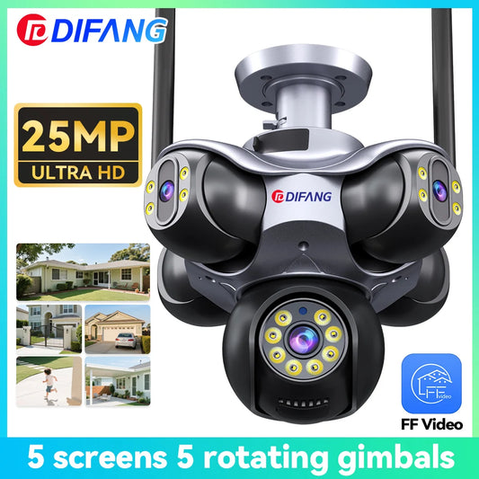 Telecamera WiFi 25MP Cinque Lenti PTZ 720° - Videosorveglianza IP 10K 20MP per Casa
