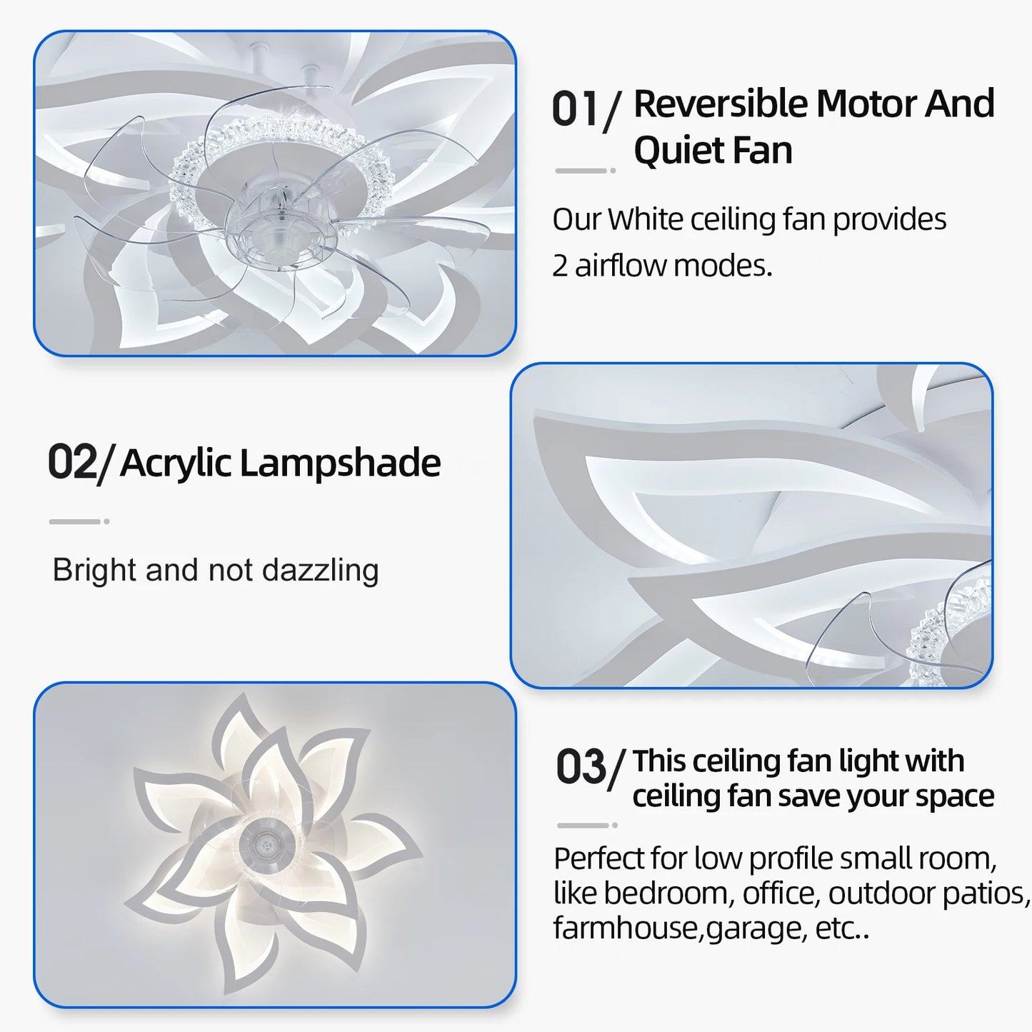 Ventilatore da Soffitto Smart con Luce LED - Controllo App e Telecomando, 6 Velocità, Motore DC Silenzioso