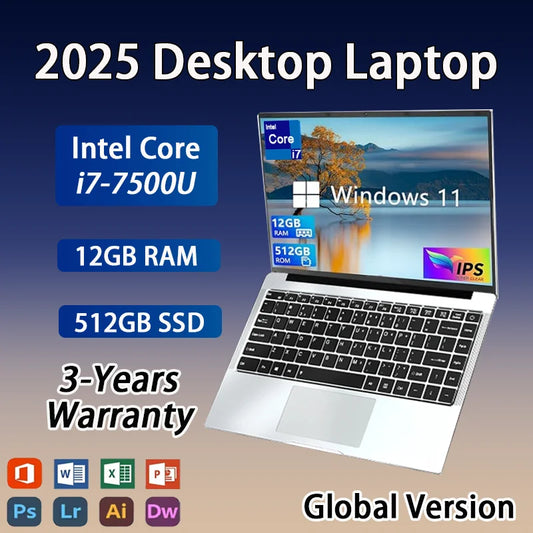 Laptop Windows 11 Pro Intel i7-7500U | 12GB RAM | SSD fino a 2TB | Notebook Professionale per Ufficio e Studio