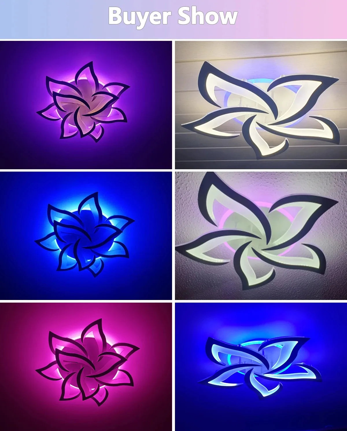 Lampada da Soffitto LED IRALAN Design Fiore - Dimmerabile con Telecomando, Luce RGB Colorata, Moderna per Camera da Letto