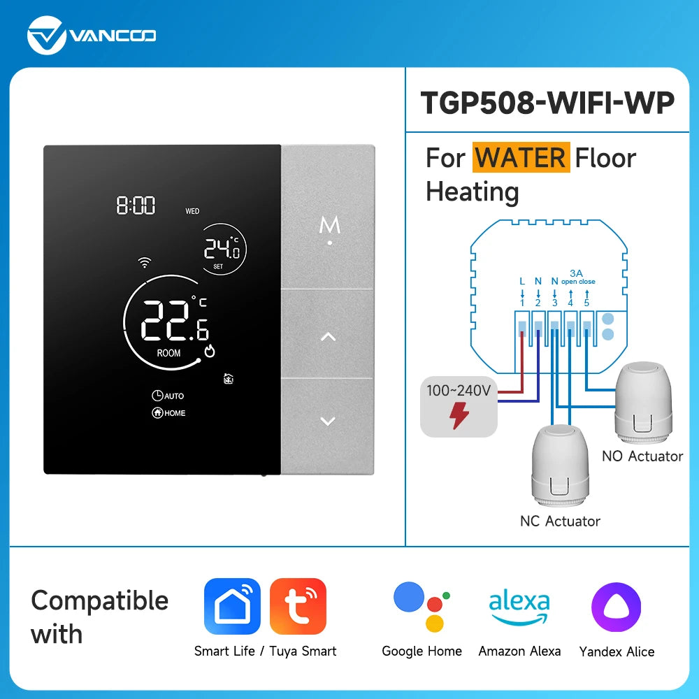 Termostato WiFi Smart Tuya per Caldaia e Riscaldamento - Controllo Temperatura Alexa Google Home