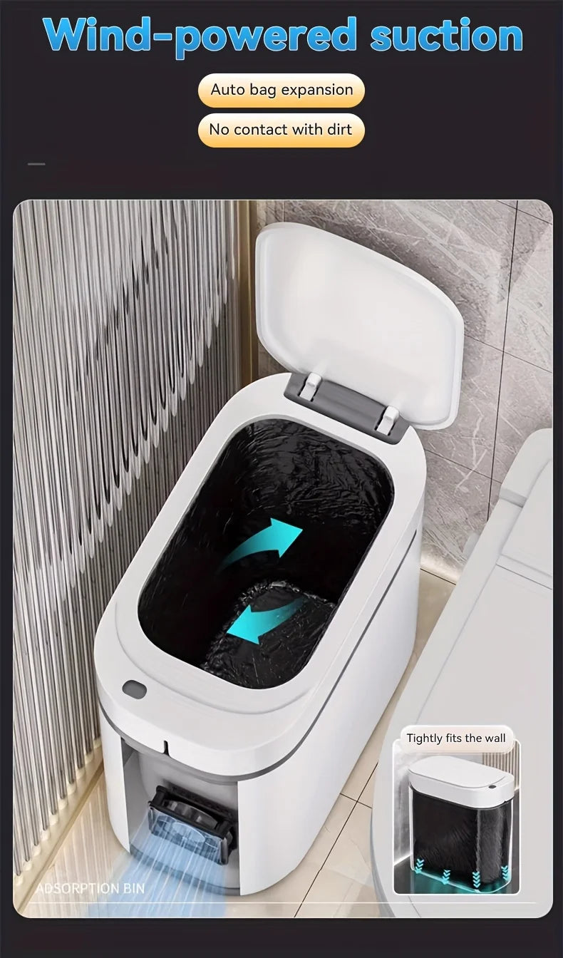Pattumiera Intelligente con Sensore Automatico - Cestino Bagno Impermeabile con Dispenser Sacchetti