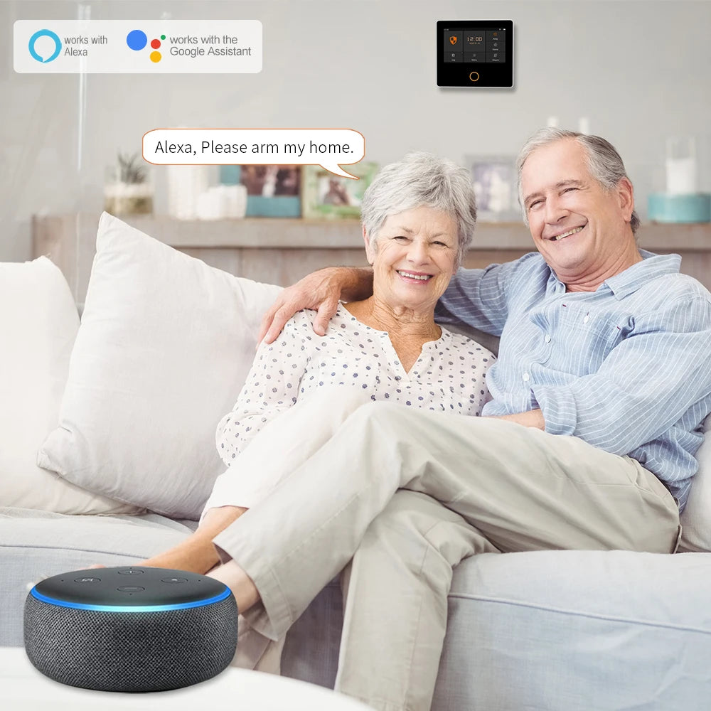 Kit Allarme Casa WiFi Smart con Display Touch 4.3" - Sistema Antifurto Wireless Tuya con 10 Lingue e Controllo App