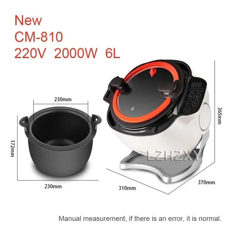 Wok Elettrico Automatico 2000W con Mescolamento Intelligente - Antiaderente, Multifunzione 220V