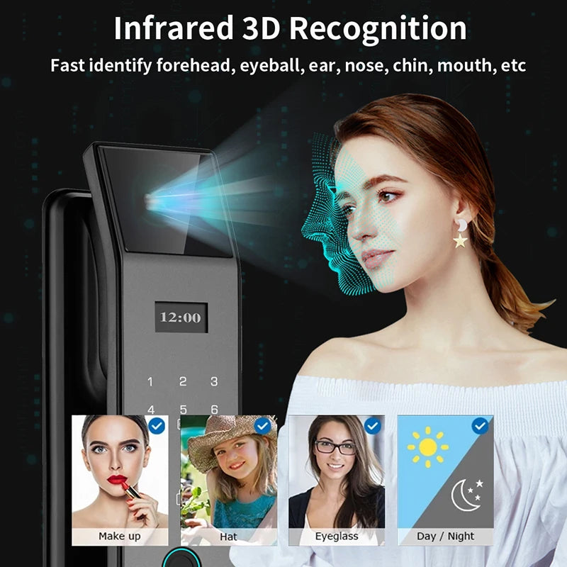 Serratura Smart WiFi con Riconoscimento Facciale 3D e Telecamera Integrata