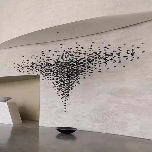 Lampadario Artistico Irregolare con Pietre e Cristalli LED per Hotel, Lobby e Scale - Design Black Art