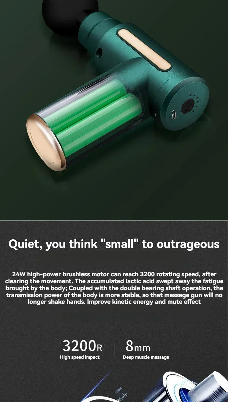 Mini Pistola Massaggiante USB - Massaggiatore Muscolare Portatile per Collo e Fascia