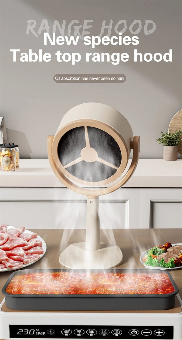 Mini Cappa Aspirante da Tavolo - Purificatore Portatile per Cucina, Ristorante, Hotpot e Barbecue