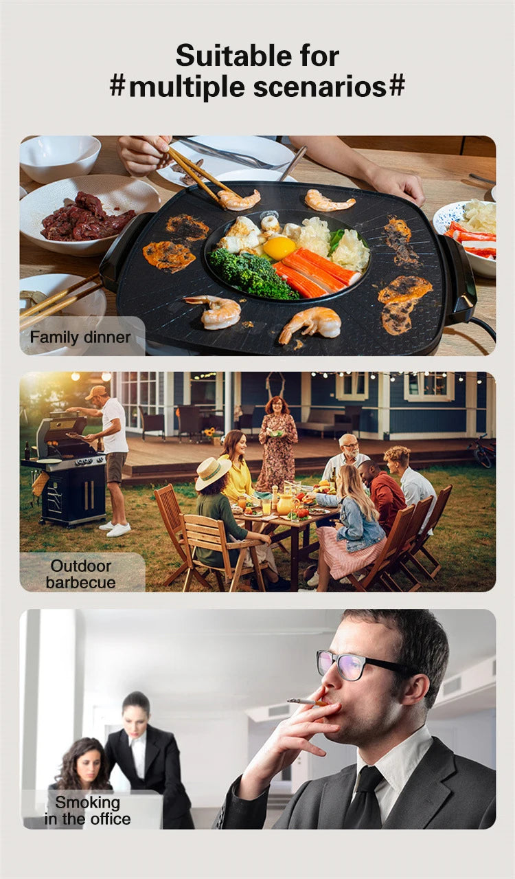 Mini Cappa Aspirante da Tavolo - Purificatore Portatile per Cucina, Ristorante, Hotpot e Barbecue