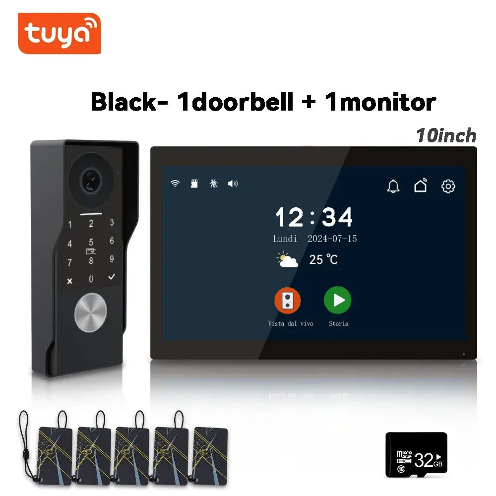 Videocitofono Smart WiFi Anjielo 2 Fili - Monitor Touch 7" IPS 1080P Impermeabile con App TUYA