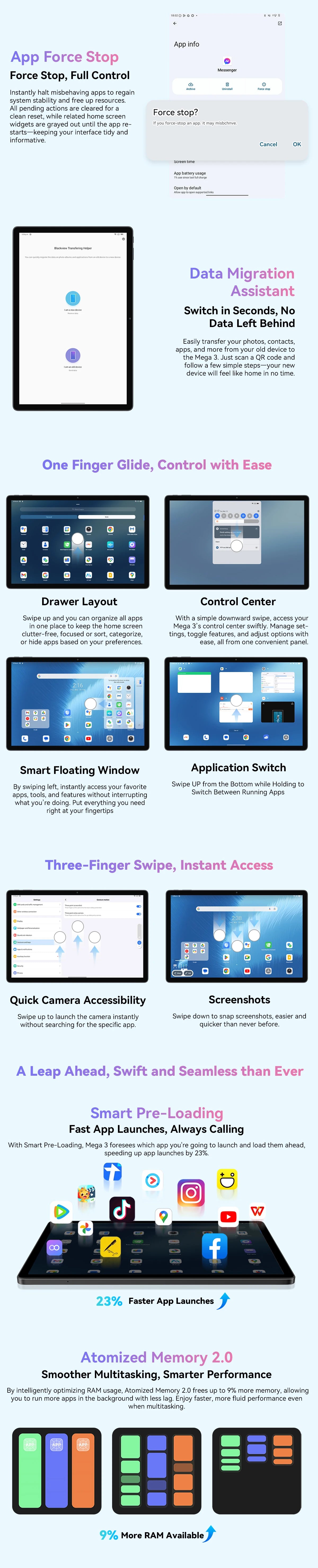 Blackview MEGA 3 Tablet 12.1" - Display 2.5K 90Hz, 12GB RAM, 256GB ROM, Android 15
