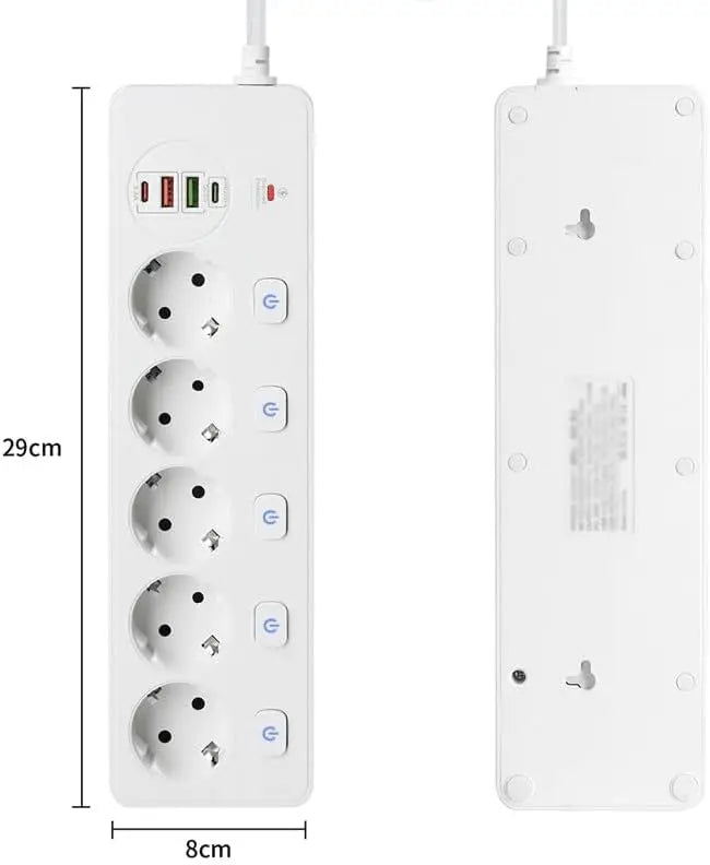 Ciabatta Multipresa Smart con Porte USB e Type-C - Controllo Indipendente, Protezione da Sovraccarico, Prese Multiple