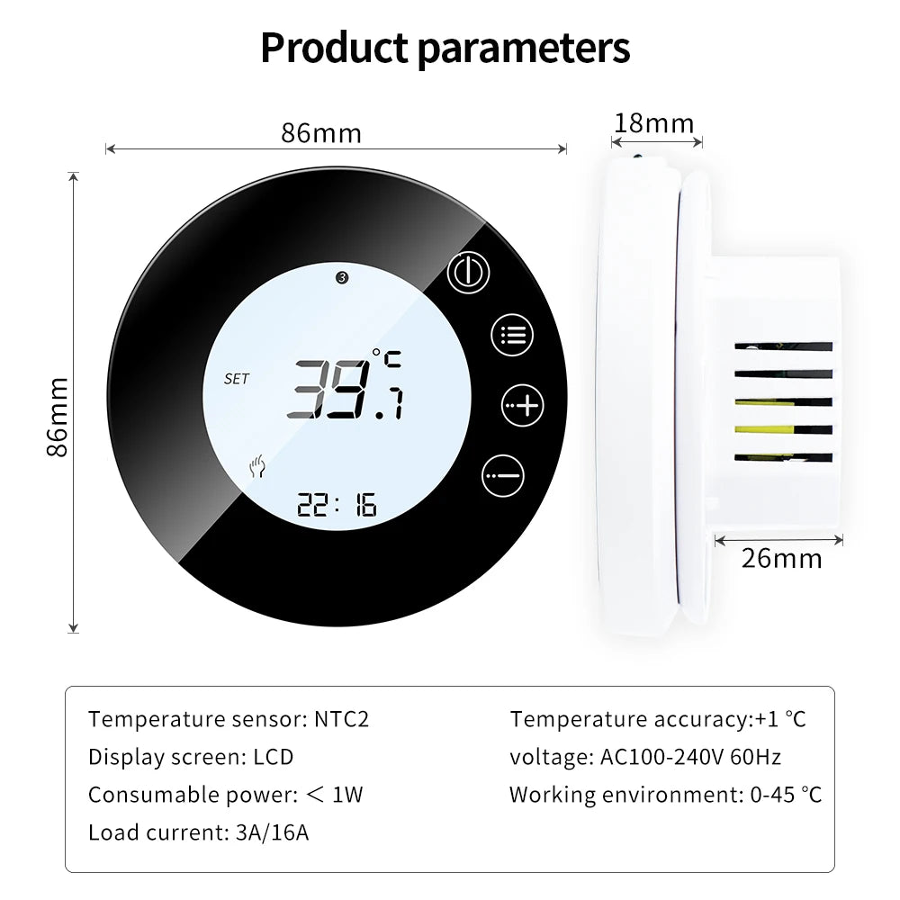 Termostato Smart WiFi X7 16A per Riscaldamento a Pavimento con Controllo App