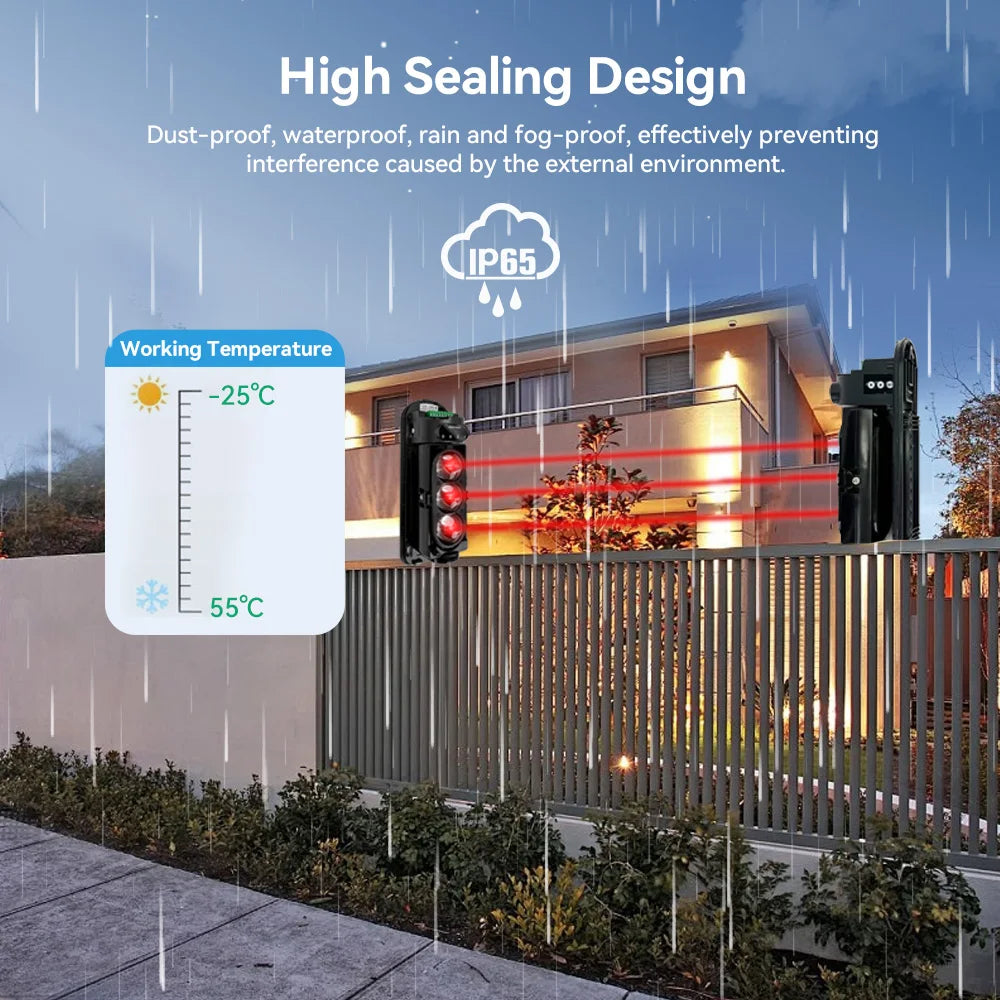 Sensore a Barriera Infrarossi Doppio/Triplo Cablato IP65 Impermeabile per Villa e Fattoria