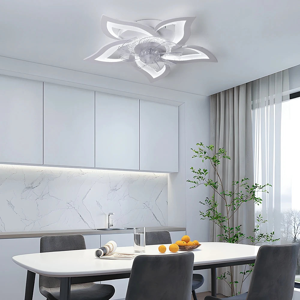 Ventilatore da Soffitto Smart con Luce LED - Telecomando 6 Velocità, Design Moderno per Cucina e Camera da Letto