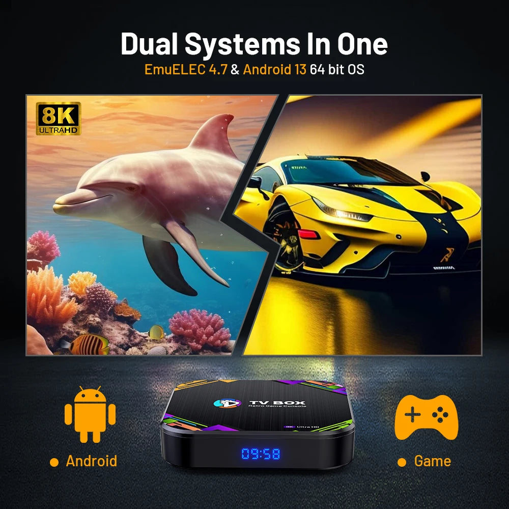 Console Retro Gaming KINHANK X8 - 30000 Giochi PS1/PSP/DC/N64/MAME con Uscita 8K HD