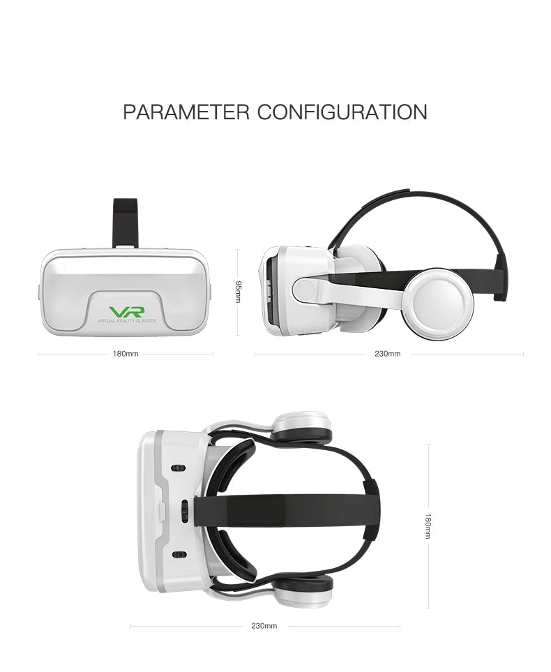 VR Shinecon 10.0 - Visore Realtà Virtuale 3D per Smartphone con Cuffie Integrate