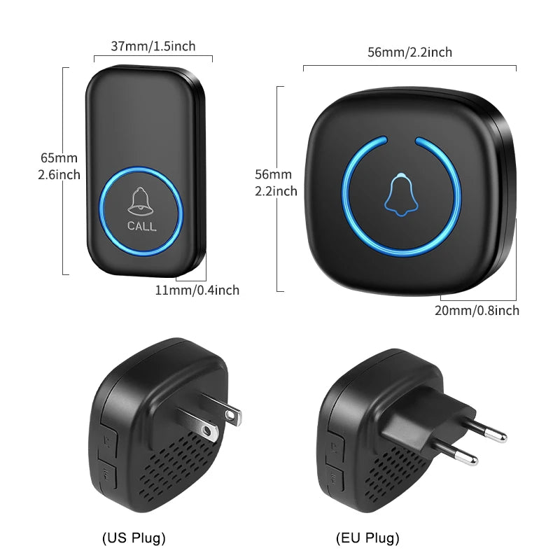 Campanello Wireless Smart 300M con 60 Melodie - Senza Fili