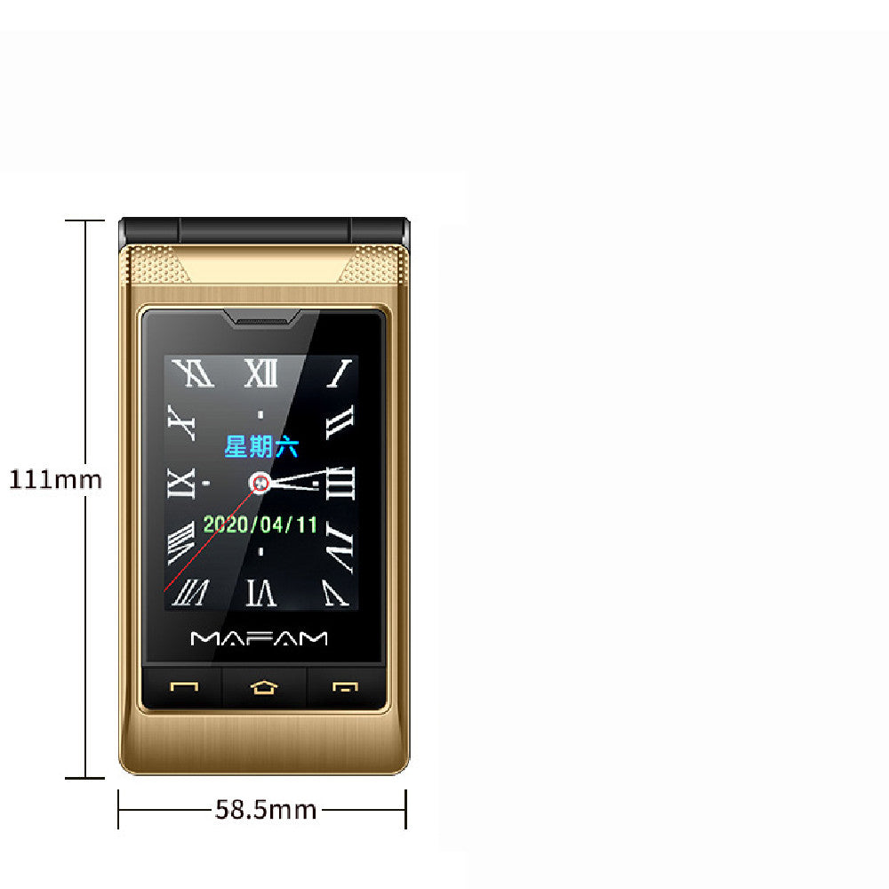 Telefono Cellulare a Conchiglia Dual Screen con Batteria 5900mAh