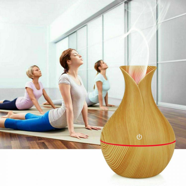 Umidificatore a Ultrasuoni in Legno – Diffusore Aromi e Oli Essenziali per Aromaterapia, Silenzioso e Elegante